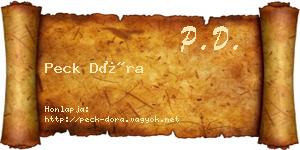 Peck Dóra névjegykártya